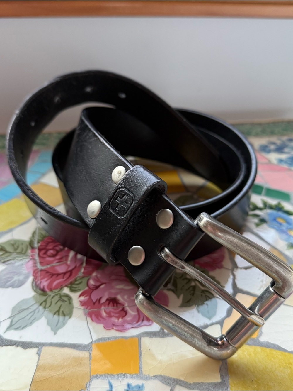 SwissGear Black Leather Belt Size Large 36-40